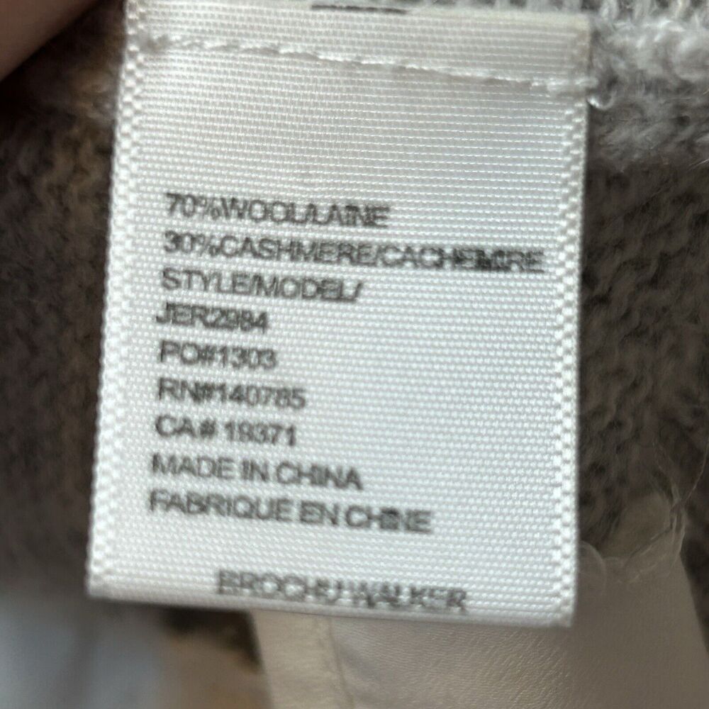 Brochu Walker Sweater Size S Gray Wool Cashmere White Shirt Tail Layered - Picture 6 of 6
